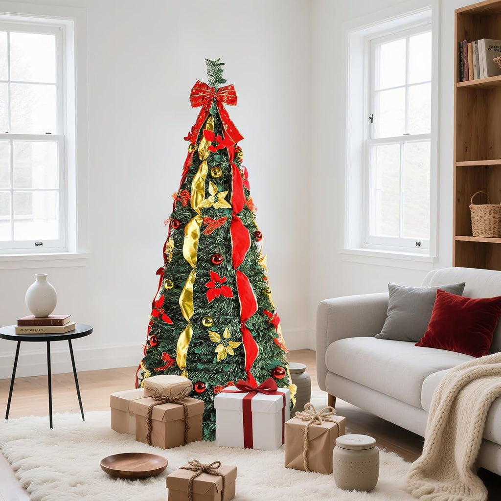 Foldable Pre-Decorated Christmas Tree