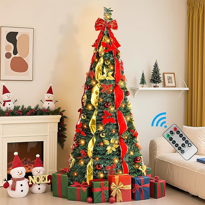 Foldable Pre-Decorated Christmas Tree