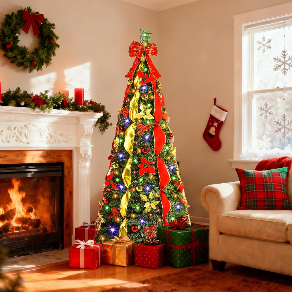 Foldable Pre-Decorated Christmas Tree